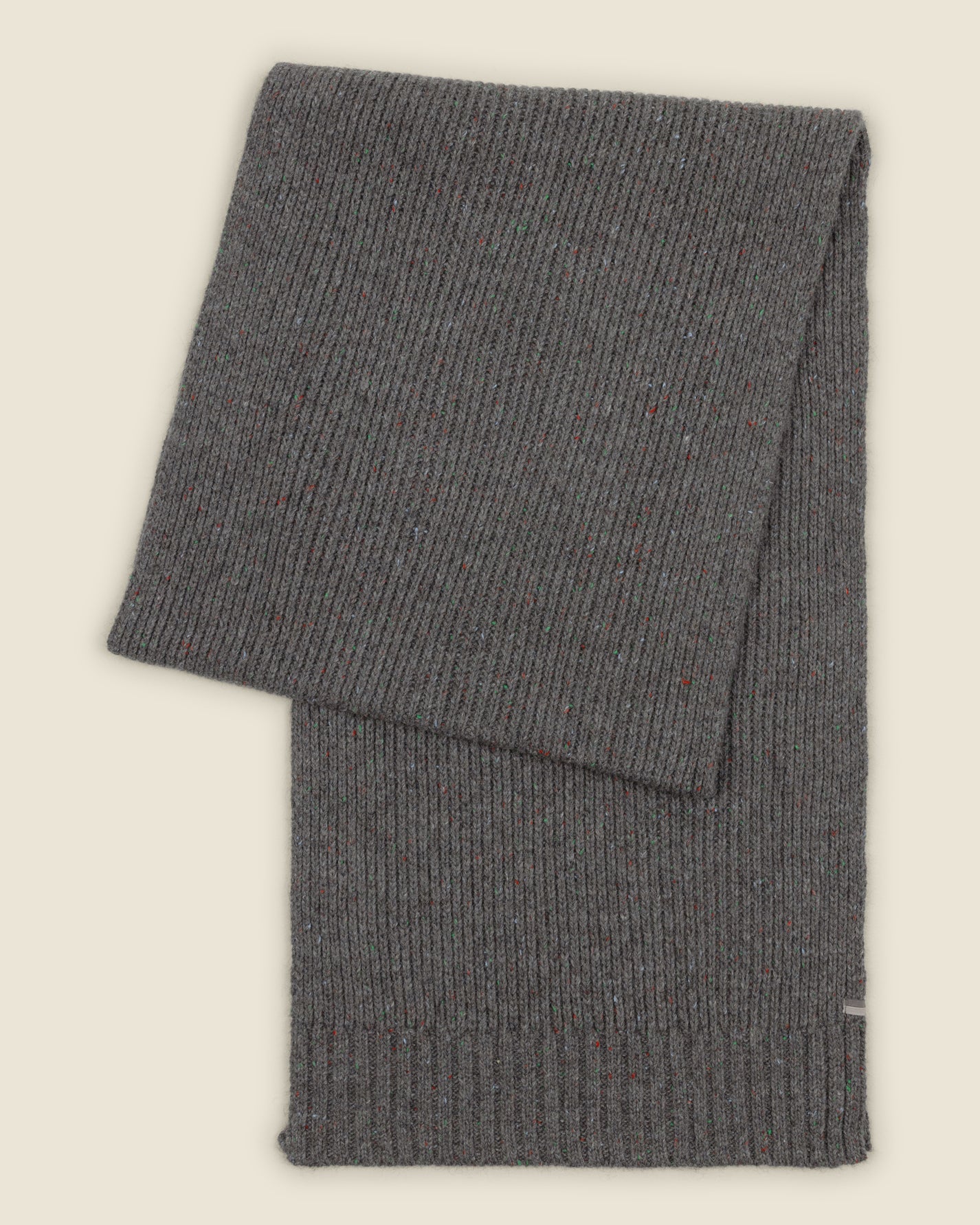Larsson &amp; Co Men’s Virrat Grey Melange Nep Wool Blend Boxed Scarf