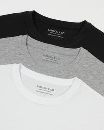 Black, Grey &amp; White 3 Pack Short Sleeve T-Shirts