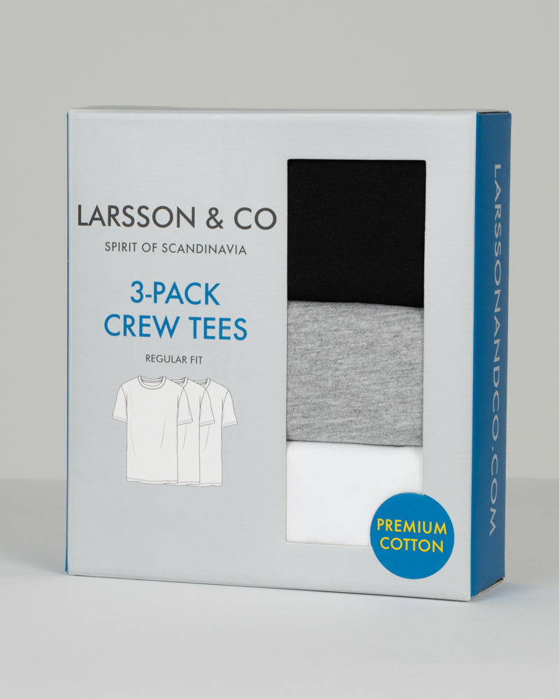 Black, Grey &amp; White 3 Pack Short Sleeve T-Shirts