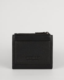 Embossed Bi-Fold Leather Wallet With Zip Pocket