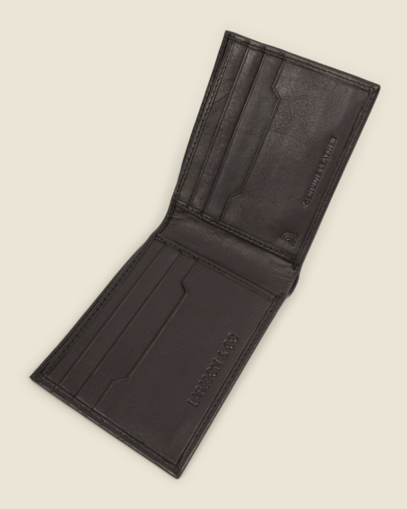 Kemi - Leather Wallet With Embossed Stripe