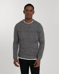 Black Melange Knitted Jumper 