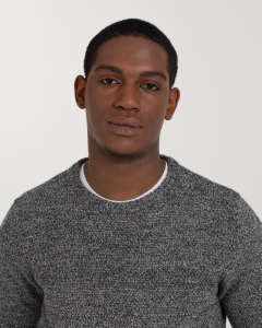 Black Melange Knitted Jumper 