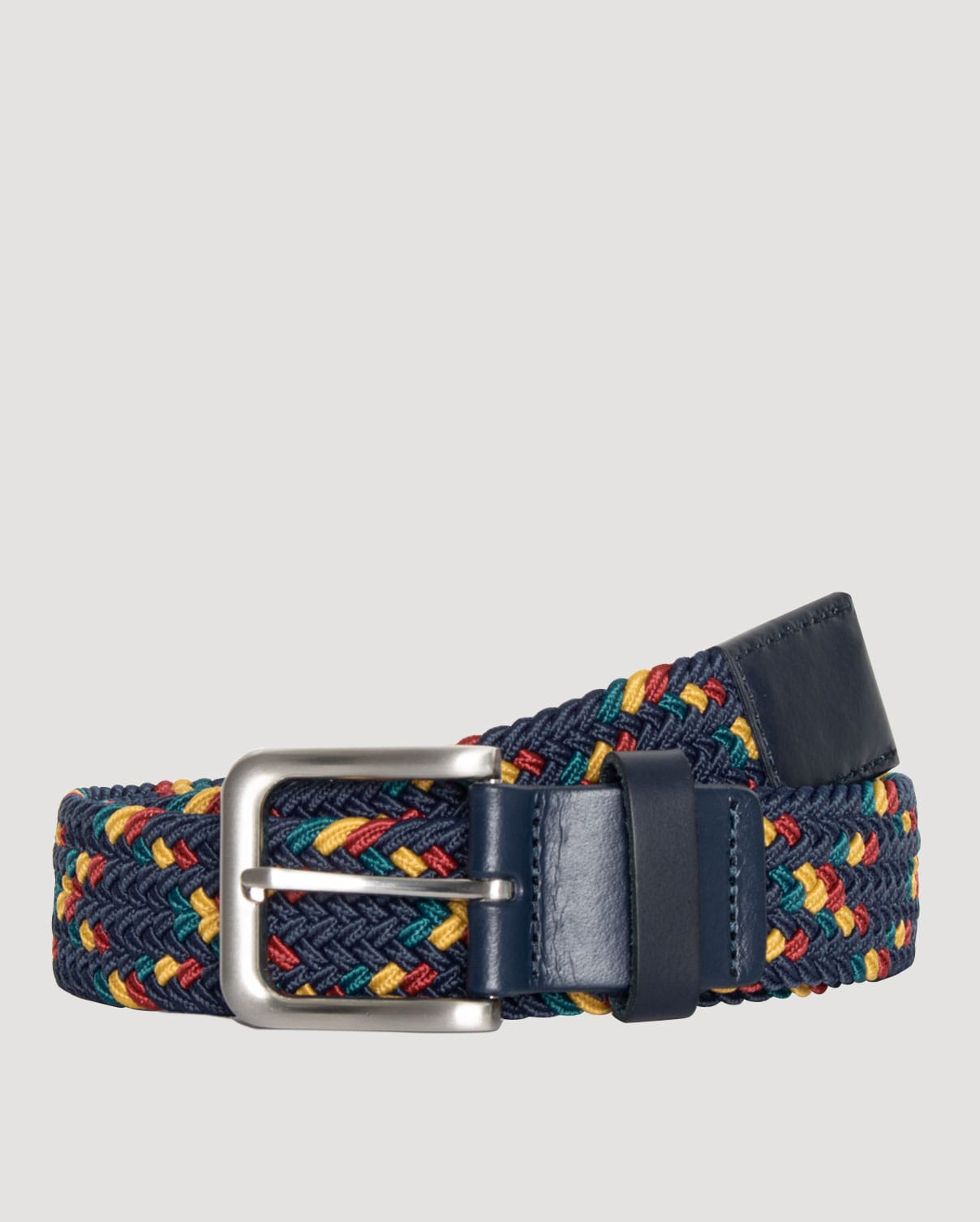 L'AIGLON woven elastic belt (BLACK×NAVY) elastic-braided-belt-in-navy-