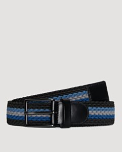 Black Striped Braided Belt